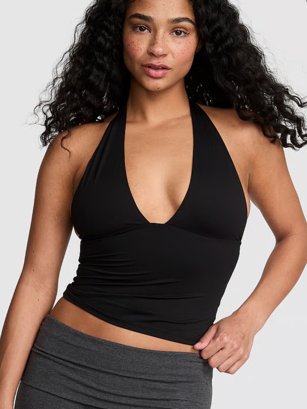 Victoria’s Secret Pink PINK BASE STRETCH PLUNGE HALTER TOP